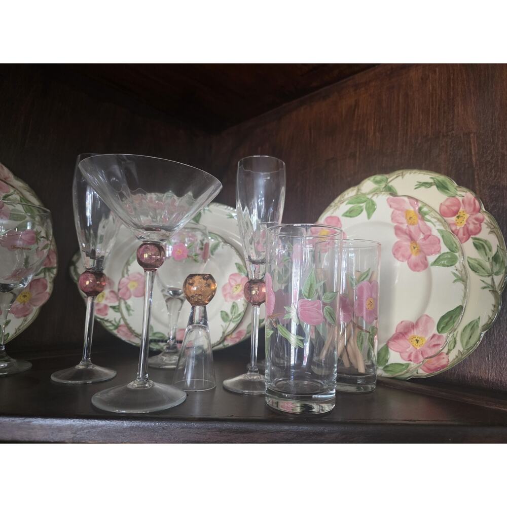 Vintage Franciscan Floral Ceramic Dinner Set Dinner Plate Cup Saucer Butter Dish - Picture 4 of 10